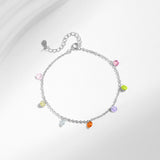 Geometric Crystal Charm Bracelet in Sterling Silver – Stacka - On Model View - FITINY