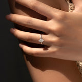 Marquise-Cut Moissanite Ring in Sterling Silver – Elegant Sl - Side View - FITINY