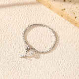 Geometric Moissanite Adjustable Ring in Sterling Silver - On Model View - FITINY