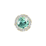 S925 Multicolor Moissanite Round Halo Stud Earrings with Threaded Needle, 8 Color Options, 0.1-3ct D-Grade VVS, Sterling Silver Jewelry for Men Women - FITINY Jewelry