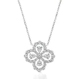 Four-Leaf Clover Drop Earrings in Sterling Silver with Moiss - On Model View - FITINY