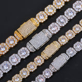 Geometric Square Ice Sugar Chain Necklace with Cubic Zirconi - Front View - FITINY Jewelry