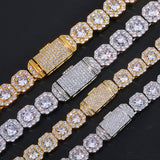 Necklace laid flat showing full 18-inch ice sugar chain length and clasp