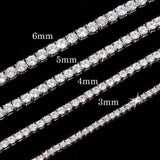 Hip Hop Iced Out Tennis Chain Necklaces, 18K Gold & White Gold Plated, 3–6mm CZ Iced Out Bling Jewelry, 16-24inch - FITINY Jewelry