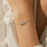 Infinity Symbol Moissanite Bracelet in Sterling Silver - Side View - FITINY