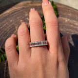 Emerald-Cut Moissanite Stack Ring in Sterling Silver with 18K White Gold Plating