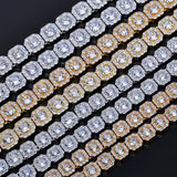 Geometric Square Ice Sugar Chain Necklace with Cubic Zirconi - Front View - FITINY Jewelry