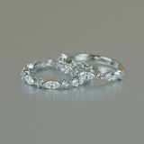 Top-down macro shot of prong setting and gold-plated sterling silver band detail