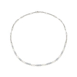 Stackable 3mm Round Moissanite Pendant Necklace in Sterling - Front View - FITINY Jewelry