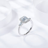 Close-up of 5×7 mm oval emerald-cut moissanite stone highlighting precision faceting