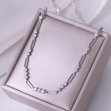 Stackable 3mm Round Moissanite Pendant Necklace in Sterling - Front View - FITINY Jewelry