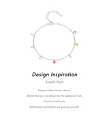 Geometric Crystal Charm Bracelet in Sterling Silver – Stacka - Front View - FITINY Jewelry