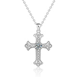 S925 Sterling Silver Moissanite Cross Necklace for Men and Women – Delicate Cross Pendant Elegant Collarbone Chain - FITINY Jewelry