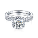 Side profile showing double-layer geometric band and 18K gold plating detail