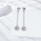 Geometric Moissanite Drop Earrings in Sterling Silver — 1 Ca - Side View - FITINY