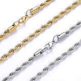 Twist Link Hip Hop Necklace & Bracelet Set in Stainless Stee - Front View - FITINY Jewelry