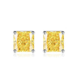 Multicolor Ice Flower Cut Square CZ Stud Earrings, 7*7mm 5A Cubic Zirconia, Dainty Luxe - FITINY Jewelry