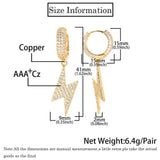 Lightning Bolt Zirconia Stud Earrings in Gold or White Gold - Front View - FITINY Jewelry