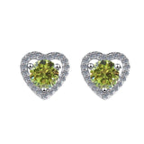 S925 Colorful Moissanite/CZ Heart Shape Halo Stud Earrings, 0.5ct D-Grade VVS Certificate, Hypoallergenic Sterling Silver Gift - FITINY Jewelry
