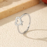 Irregular Heart-Shaped Moissanite Ring in Sterling Silver - On Model View - FITINY