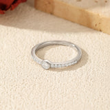 Bubble-Shape Moissanite Ring in Sterling Silver for Women - On Model View - FITINY