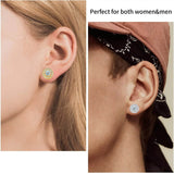 Iced Out CZ 18k Dazzling Stud Earrings, S925 Silver Post, 4 Style Options, Hip Hop Hypoallergenic 4A Cubic Zirconia Bling Studs for Men and Women - FITINY Jewelry
