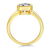 Modern Geometric Moissanite Ring – 2 Carat Square Cut in Ste - Front View - FITINY Jewelry
