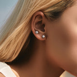 Heart, Teardrop, Square & Round Moissanite Stud Earrings in - Side View - FITINY