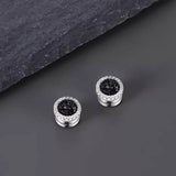 Multicolor Crystal Cluster Magnetic Round Halo Stud Earrings for Men Women, 6mm Round Crystal Inlaid Magnetic Earrings Non-Piercing Clip On Stud Earring - FITINY Jewelry