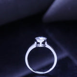 Geometric Round Moissanite Ring in Sterling Silver – 1 Carat - Front View - FITINY Jewelry