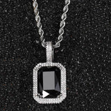 Geometric Hip Hop Necklace with Cubic Zirconia Stones in Gol - Front View - FITINY Jewelry