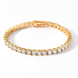 Hip Hop Iced Out Tennis Chain Bracelet, 18K Gold & White Gold Plated, 3–6mm CZ Iced Out Bling Jewelry - FITINY Jewelry