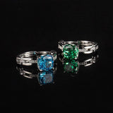 Multicolor Ice Flower Cut Square CZ Adjustable Ring, 8*8mm 5A Cubic Zirconia, 6 Color Options, Dainty Luxe - FITINY Jewelry