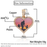 Heart-Shaped Photo Pendant Necklace with Zirconia Accents in - Front View - FITINY Jewelry