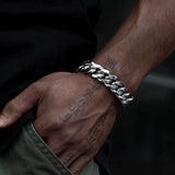 Cuban Link Hip Hop Bracelet — Premium Stainless Steel, Dual- - On Model View - FITINY