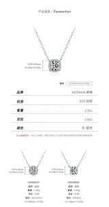 Geometric Moissanite Pendant Necklace in Sterling Silver – D - Front View - FITINY Jewelry