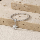 Star-Shaped Moissanite Ring in Sterling Silver – Delicate Ce - Detail View - FITINY Jewelry