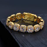 Bracelet wrapped twice around wrist for stacked look option