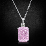 Multicolor Ice Flower Cut CZ Pendant Necklace, 10*14mm 5A Cubic Zirconia, 6 Color Options, Dainty Luxe Pendant - FITINY Jewelry