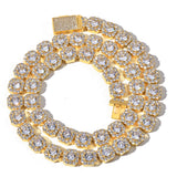 Geometric Square Ice Sugar Chain Necklace with Cubic Zirconi - Front View - FITINY Jewelry