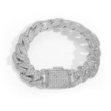 Cuban Link Zirconia Bracelet in Gold or White Gold – Bold Hip Hop Jewelry for Men and Women