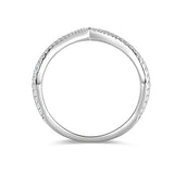 FITINY Double-V Openwork Moissanite Stack Ring in Sterling Silver with 18K Gold Plating