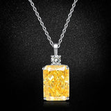 Multicolor Ice Flower Cut CZ Pendant Necklace, 10*14mm 5A Cubic Zirconia, 6 Color Options, Dainty Luxe Pendant - FITINY Jewelry