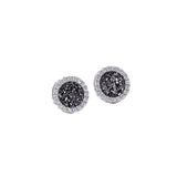 Multicolor Crystal Cluster Magnetic Round Halo Stud Earrings for Men Women, 6mm Round Crystal Inlaid Magnetic Earrings Non-Piercing Clip On Stud Earring - FITINY Jewelry