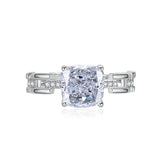 Multicolor Ice Flower Cut Square CZ Adjustable Ring, 8*8mm 5A Cubic Zirconia, 6 Color Options, Dainty Luxe - FITINY Jewelry