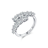 Geometric Moissanite Stackable Ring in Sterling Silver – Cha - Front View - FITINY Jewelry