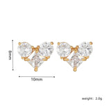 16 Pairs Pink Heart Stud Hoop Huggies Drop Earrings Set, 18K Gold Plated Stacking CZ & Pearl Designs, Planet Snowflake Moon Star - FITINY Jewelry