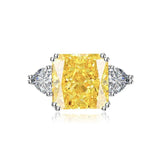 Multicolor Ice Flower Cut Square CZ Adjustable Ring, 12*12mm 8A Main Cubic Zirconia, Two Heart Side CZ, Dainty Luxe - FITINY Jewelry