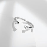 Front view of FITINY double stone moissanite stackable ring on white background