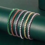 Multicolor CZ Iced Out Adjustable Tennis Bracelet, 3mm 5A Cubic Zirconia - FITINY Jewelry